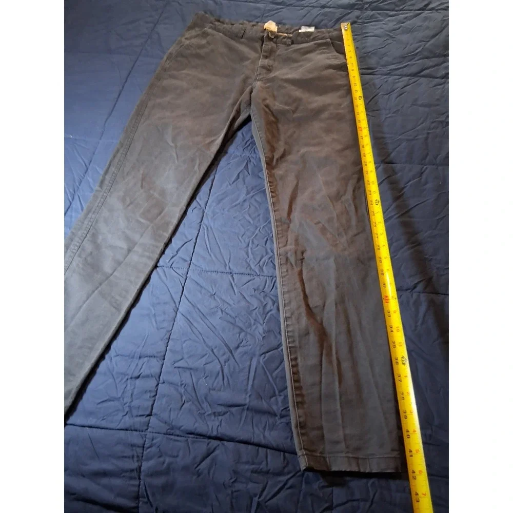 H&M LOGG Blue Skinny Fit Flat Front Chino Pants Men's SZ 34 Measure 34X31 - Picture 2 of 7